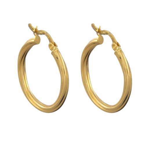 14k Gold Ohrringe im modernen Stil mit Kristallverzierung