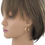 14k Gold Ohrringe im modernen Stil mit Kristallverzierung