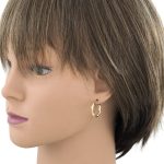 14k Gold Ohrringe im modernen Stil mit Kristallverzierung