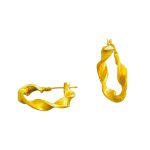 14k Gold Ohrringe im modernen Stil mit Kristallverzierung