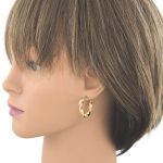 14k Gold Ohrringe im modernen Stil mit Kristallverzierung