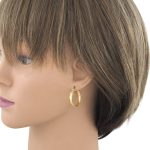 14k Gold Ohrringe im modernen Stil mit Kristallverzierung