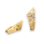 14k Gold Ohrringe im modernen Stil mit Kristallverzierung