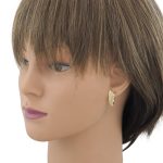 14k Gold Ohrringe im modernen Stil mit Kristallverzierung