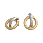 14k Gold Ohrringe im modernen Stil mit Kristallverzierung