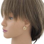 14k Gold Ohrringe im modernen Stil mit Kristallverzierung