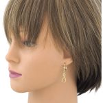 14k Gold Ohrringe im modernen Stil mit Kristallverzierung