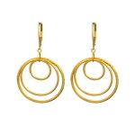 14k Gold Ohrringe im modernen Stil mit Kristallverzierung