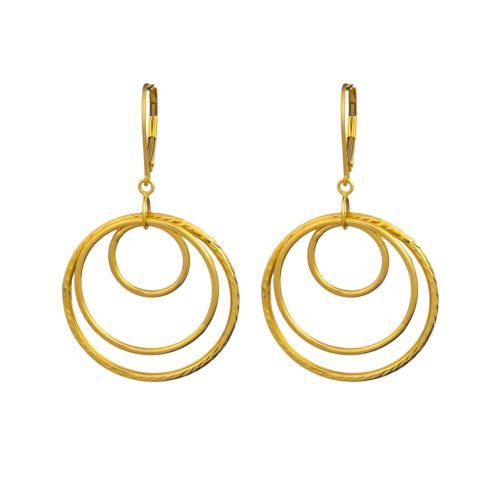 14k Gold Ohrringe im modernen Stil mit Kristallverzierung