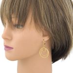 14k Gold Ohrringe im modernen Stil mit Kristallverzierung