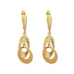 14k Gold Ohrringe im modernen Stil mit Kristallverzierung