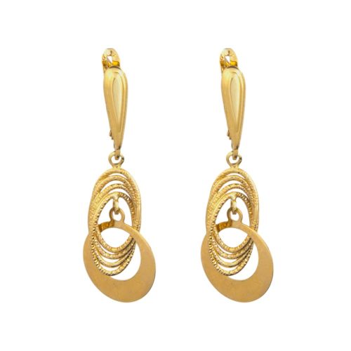 14k Gold Ohrringe im modernen Stil mit Kristallverzierung