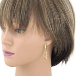 14k Gold Ohrringe im modernen Stil mit Kristallverzierung