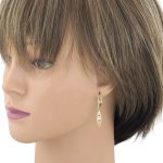 14k Gold Ohrringe im modernen Stil mit Kristallverzierung