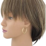 14k Gold Ohrringe im modernen Stil mit Kristallverzierung