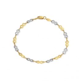   Armband aus 14-karätigem Gold, zweifarbig, mit Achtermustern