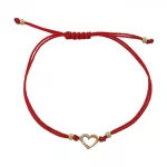 Uhrenarmband aus 14-karätigem Gold mit Herzanhänger, verziert mit Kristallen