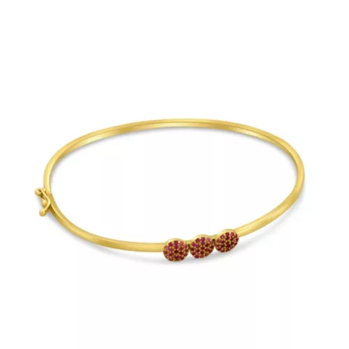 Dill aus 14-karätigem Gold mit rosa Kristallen