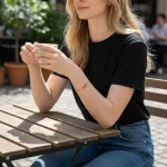 Dill aus 14-karätigem Gold mit rosa Kristallen