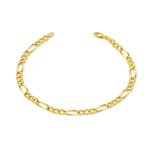 Armband aus 14-karätigem Gold, Figaro, 21 cm
