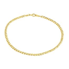  Armband aus 14-karätigem Gold mit klassischem Muster, abgeflachte Schale, 18 cm