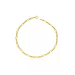 Armband aus 14-karätigem Gold, Figaro, 17,5 cm