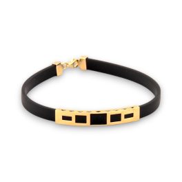   Silikonarmband aus 14 Karat Gold mit 2,4 g Goldeinsatz, 20,5 cm