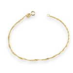 Armband aus 14-karätigem Gold, Singapur, 19 cm