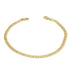 Armband aus 14-karätigem Gold mit klassischem Muster, abgeflachte Schale, 18 cm