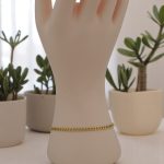 Armband aus 14-karätigem Gold mit klassischem Muster, abgeflachte Schale, 18 cm