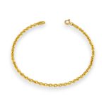 Armband aus 14-karätigem Gold mit klassischem Muster, abgeflachte Schale, 18 cm