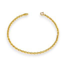   Armband aus 14-karätigem Gold mit klassischem Muster, abgeflachte Schale, 18 cm