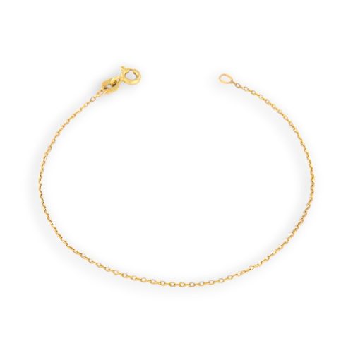 Armband aus 14-karätigem Gold mit klassischem Muster, abgeflachte Schale, 18 cm