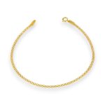 Armband aus 14-karätigem Gold mit klassischem Muster, abgeflachte Schale, 18 cm