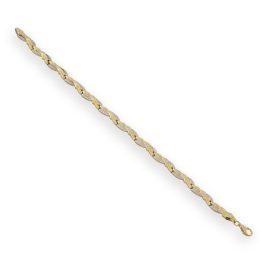   Armband aus 14-karätigem Gold mit klassischem Muster, abgeflachte Schale, 18 cm