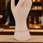 Armband aus 14-karätigem Gold mit klassischem Muster, abgeflachte Schale, 18 cm