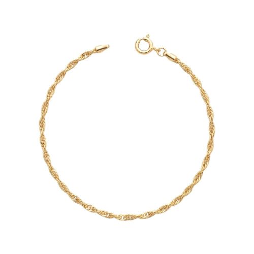 14k arany karlánc, Szingapúri, 17,5 cm