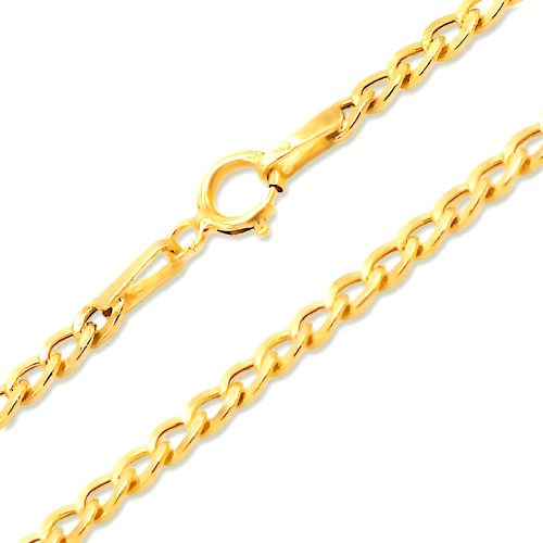 Halskette aus 14-karätigem Gold, abgeflachte Rüstung, 45 cm