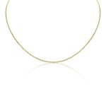 Halskette aus 14-karätigem Gold, abgeflachte Rüstung, 50 cm