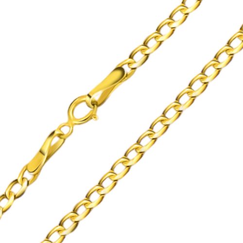 Halskette aus 14-karätigem Gold, abgeflachte Schale, 50 cm