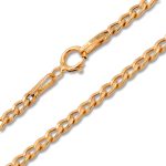 Halskette aus 14-karätigem Gold, abgeflachte Schale, 50 cm