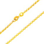 Halskette aus 14-karätigem Gold, Perlenanker 50 cm