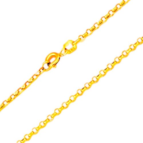 Halskette aus 14-karätigem Gold, Perlenanker 50 cm