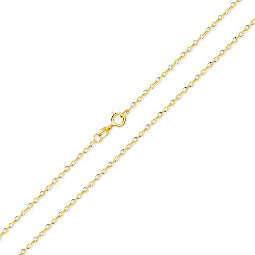 Halskette aus 14-karätigem Gold, zweifarbiger Anker, 42 cm