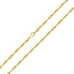 Halskette aus 14-karätigem Gold, Singapur, 50 cm