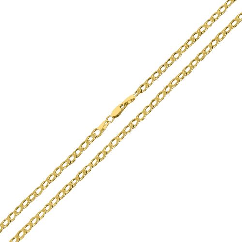 14k Gold Halskette, flacher Panzer 45 cm