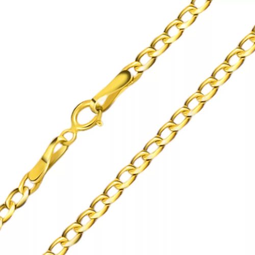 14k Gold Halskette, flacher Panzer 45 cm