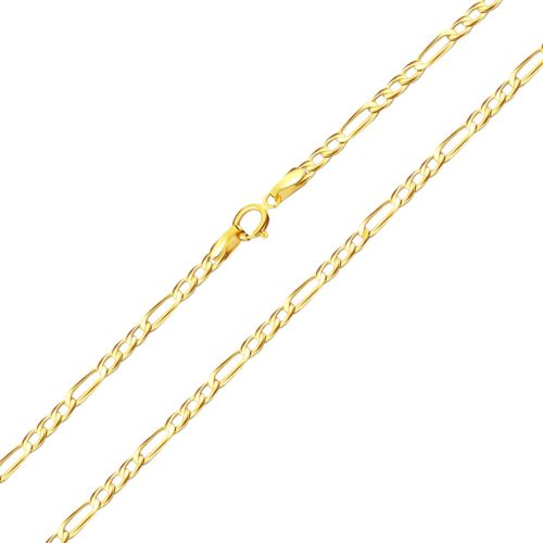 Halskette aus 14-karätigem Gold, Figaro, 50 cm
