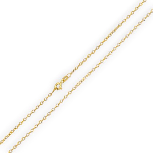 Halskette aus 14-karätigem Gold, zweifarbiger Anker, 42 cm