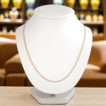 Halskette aus 14-karätigem Gold, zweifarbiger Anker, 42 cm